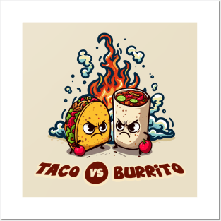 Taco vs Burrito - The Ultimate Showdown Posters and Art